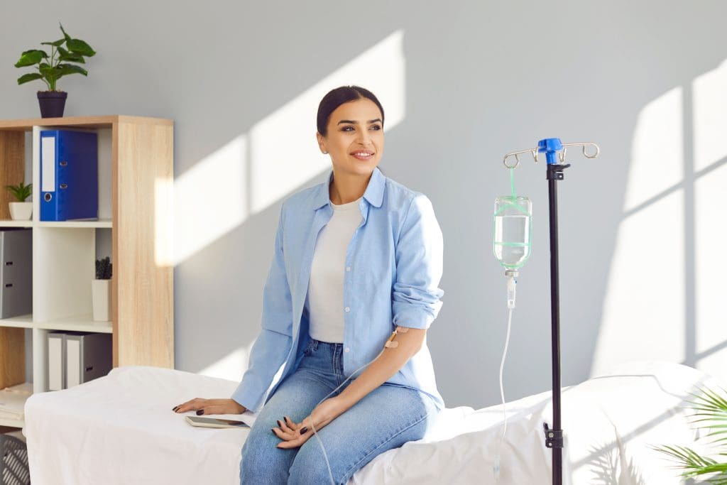 IV therapy drip room at PRANA Fortville wellness clinic